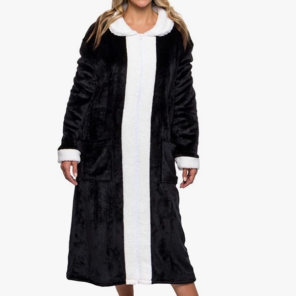 Brand new velvet zip front plush super soft robe NWT LUX Sherpa  Lounger - Picture 1 of 7